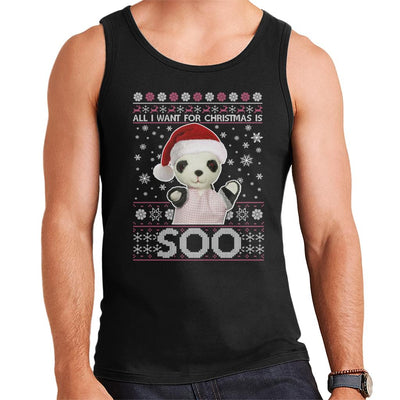 Sooty Christmas Festive Hat All I Want For Christmas Is Soo Men's Vest-Sooty's Shop