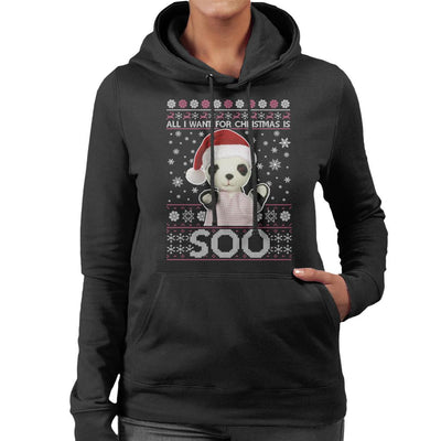 Sooty Christmas Festive Hat All I Want For Christmas Is Soo Women's Hooded Sweatshirt-Sooty's Shop