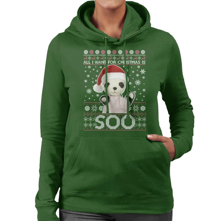 Sooty Christmas Festive Hat All I Want For Christmas Is Soo Women's Hooded Sweatshirt-Sooty's Shop
