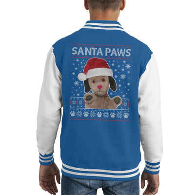 Sooty Christmas Sweep Santa Paws Kid's Varsity Jacket-Sooty's Shop