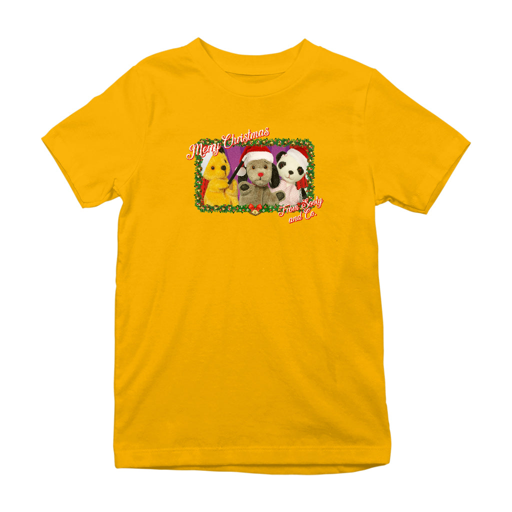 Sooty Christmas Merry Xmas From Sooty And Co Kids T-Shirt