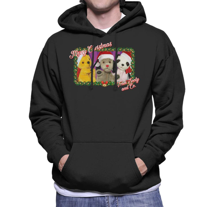 Sooty Christmas Merry Xmas From Sooty And Co Men's Hooded Sweatshirt-Sooty's Shop