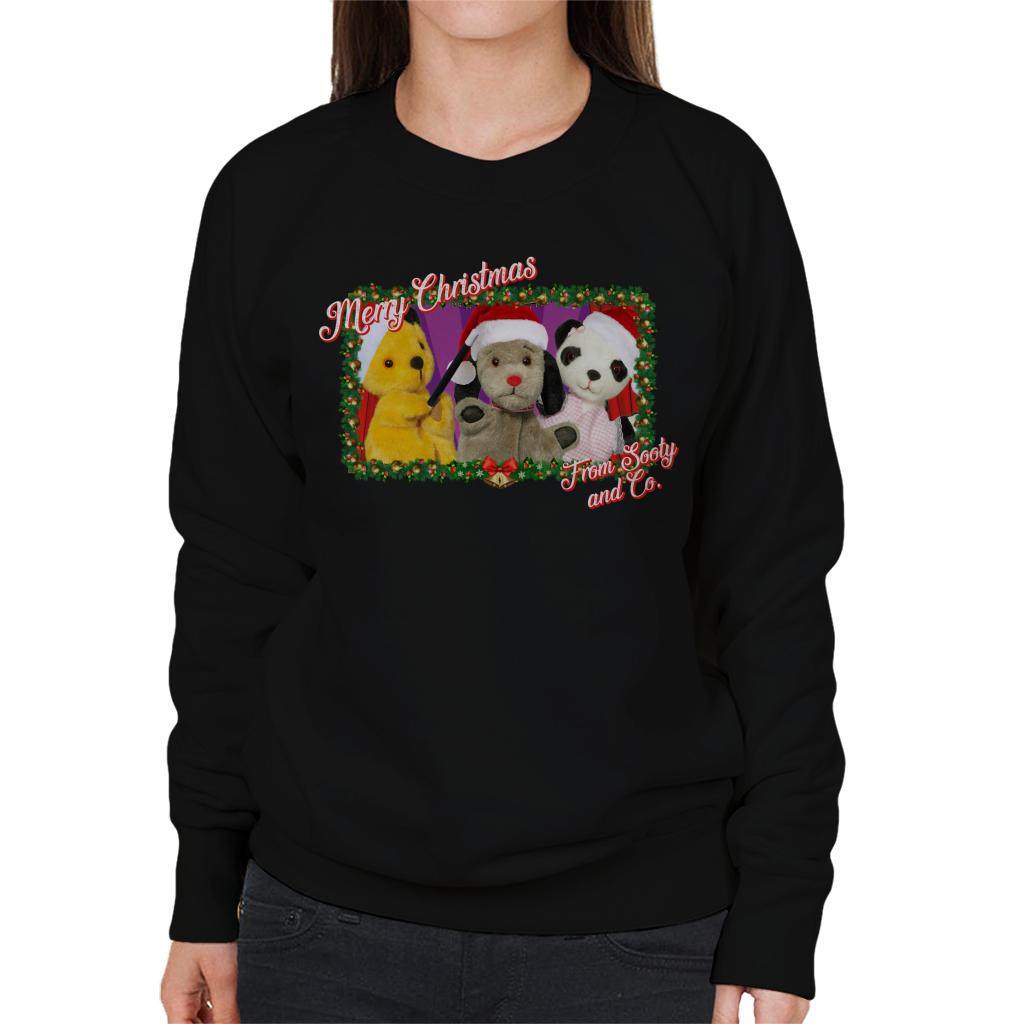Sooty Christmas Merry Xmas From Sooty And Co Women's Sweatshirt-Sooty's Shop