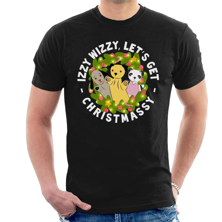 Sooty Christmas Illuminated Wreath Men's T-Shirt-Sooty's Shop