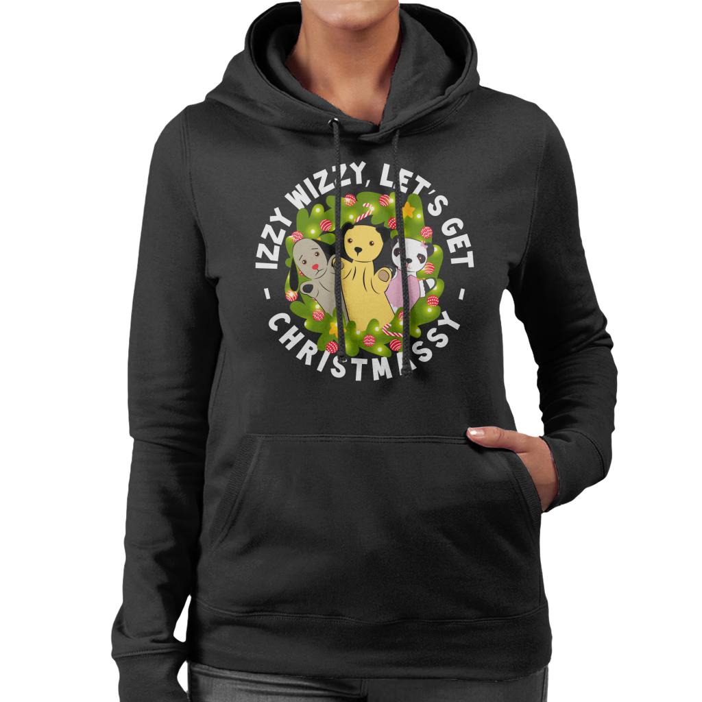 Sooty Christmas Illuminated Wreath Women's Hooded Sweatshirt-Sooty's Shop