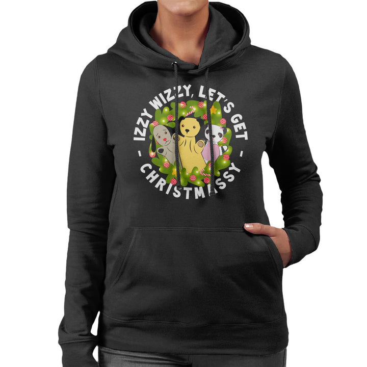 Sooty Christmas Illuminated Wreath Women's Hooded Sweatshirt-Sooty's Shop