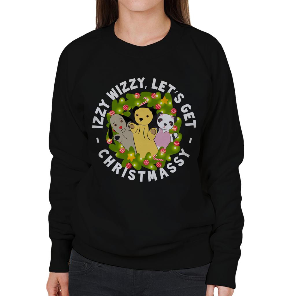 Sooty Christmas Illuminated Wreath Women's Sweatshirt-Sooty's Shop