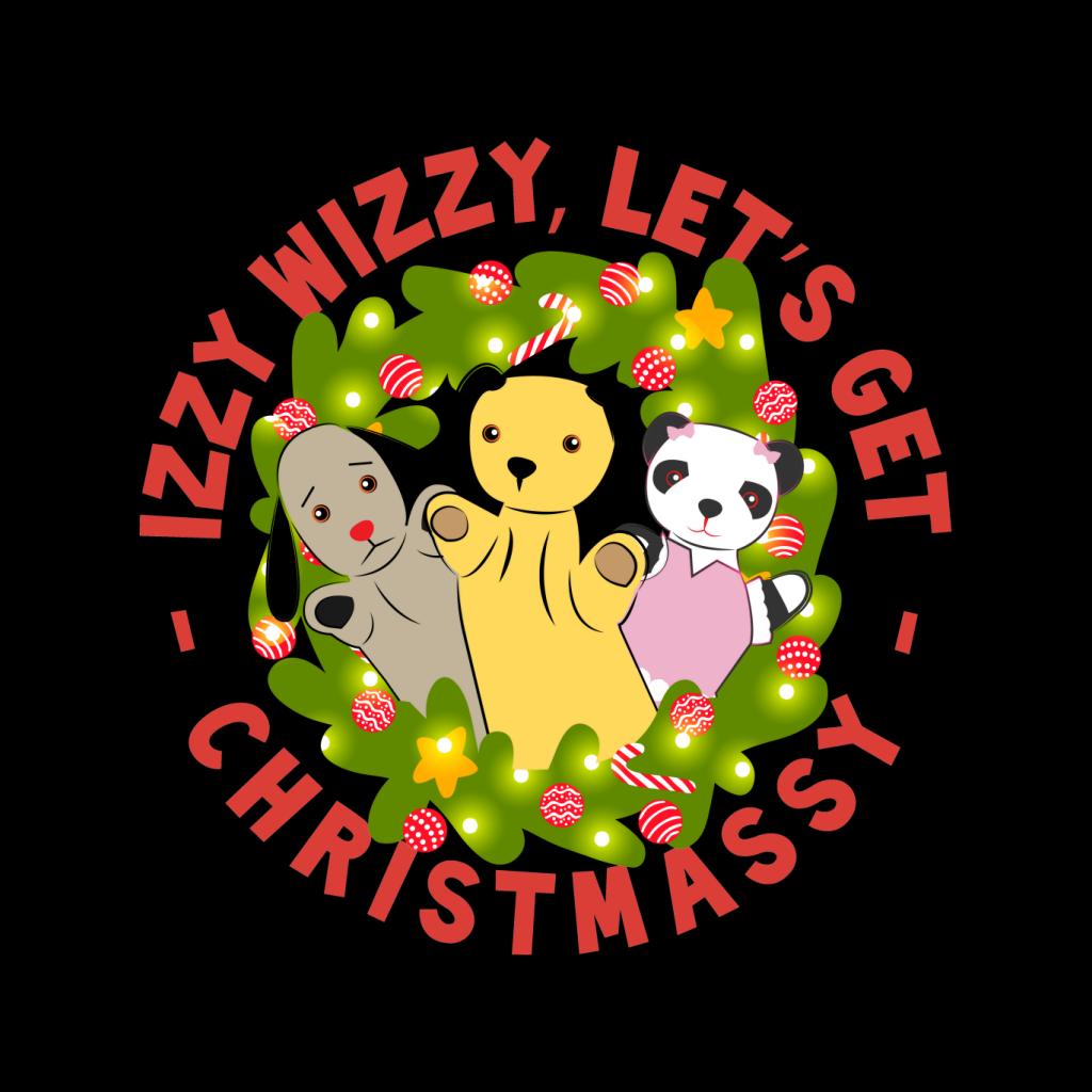 Sooty Christmas Illuminated Wreath Izzy Wizzy Lets Get Chrismassy Women's Sweatshirt