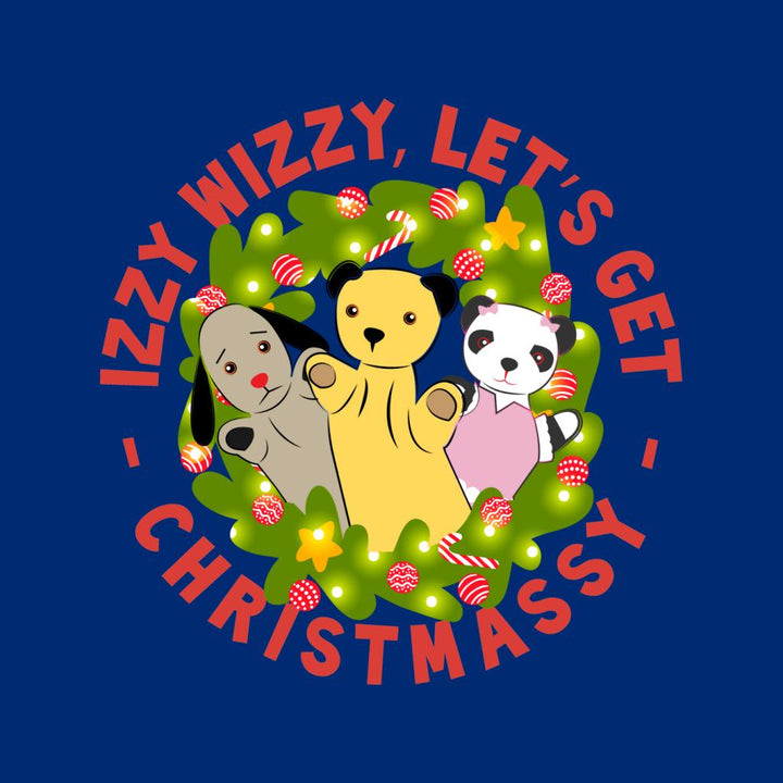 Sooty Christmas Illuminated Wreath Izzy Wizzy Lets Get Chrismassy Men's Hooded Sweatshirt-Sooty's Shop