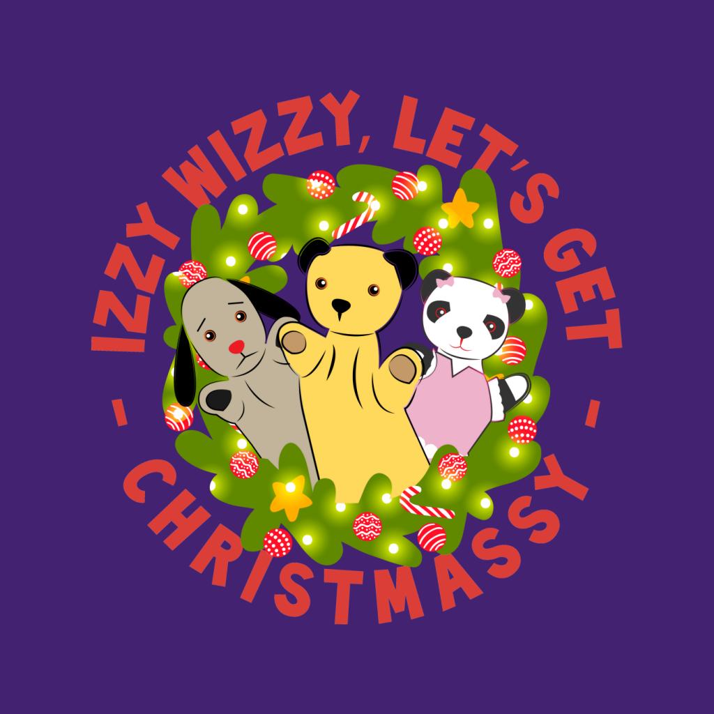 Sooty Christmas Illuminated Wreath Izzy Wizzy Lets Get Chrismassy Women's Sweatshirt