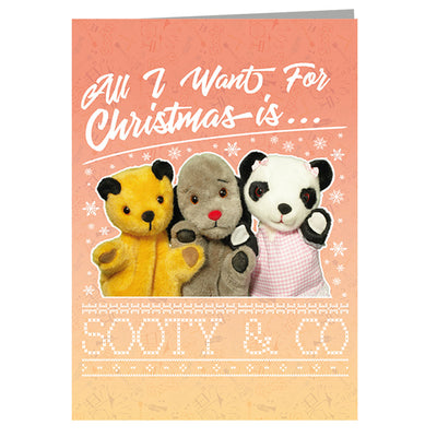 Sooty Christmas All I Want For Christmas Is Sooty And Co Greeting Card-Sooty's Shop