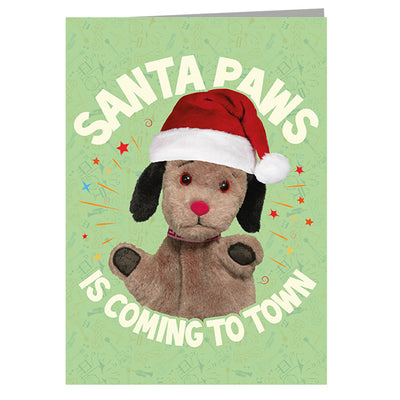 Sooty Christmas Sweep Santa Paws Is Coming To Town Greeting Card-Sooty's Shop